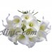 24pcs Artificial Calla Lily Bridal Wedding Bouquet Real Touch PU Flowers- White   132744881660